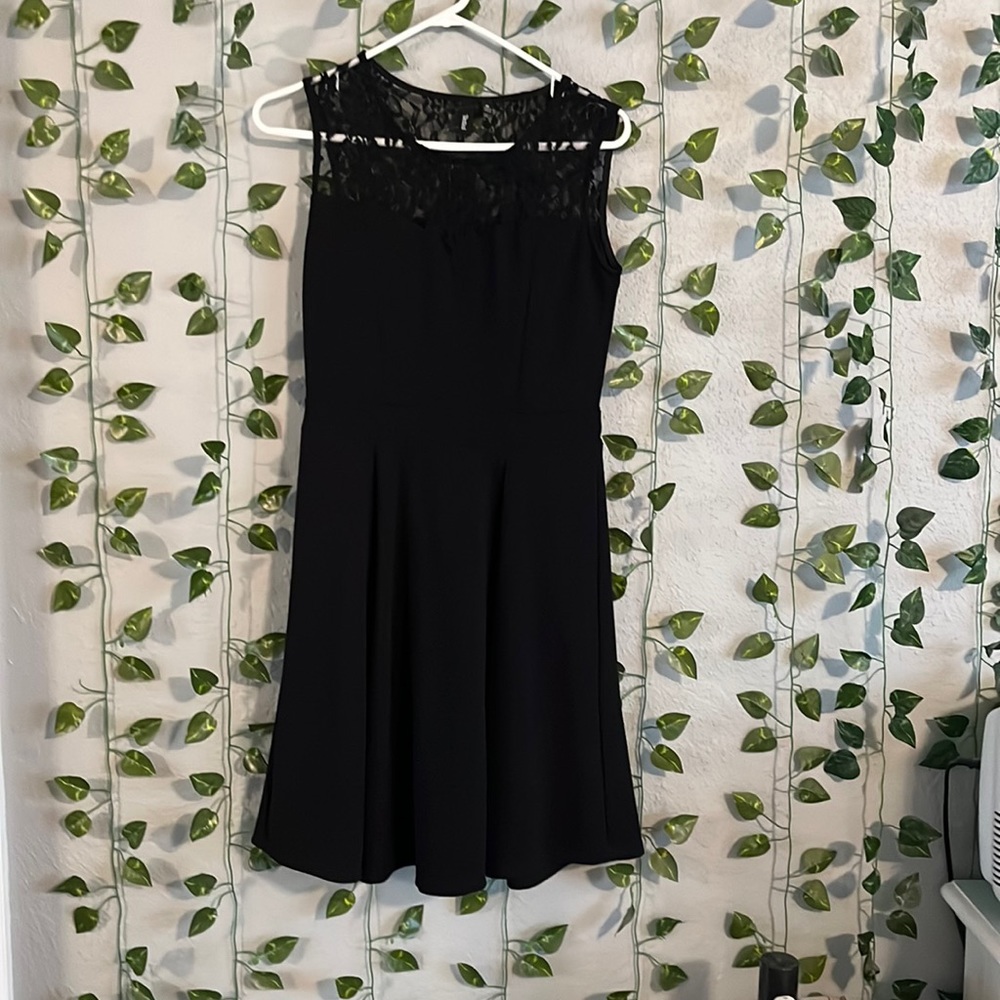 Black Dress with Lace Detail, Size Medium